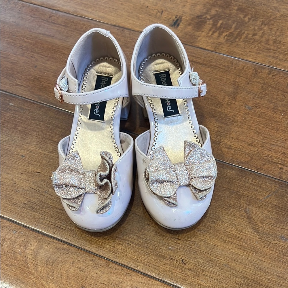 Rachel light Pink Dress Shoes with glitter Bow